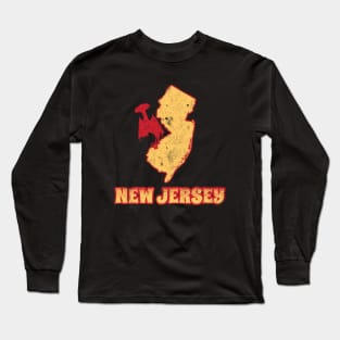 Jersey Devil - retro vintage distressed cryptid Long Sleeve T-Shirt